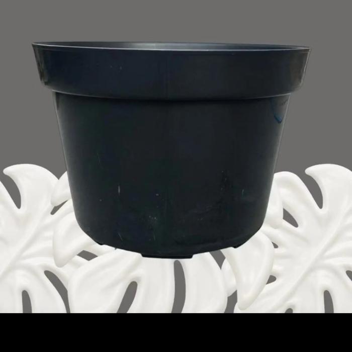 Pot Bunga Grace 35 Hitam Polos / Pot Plastik Murah /