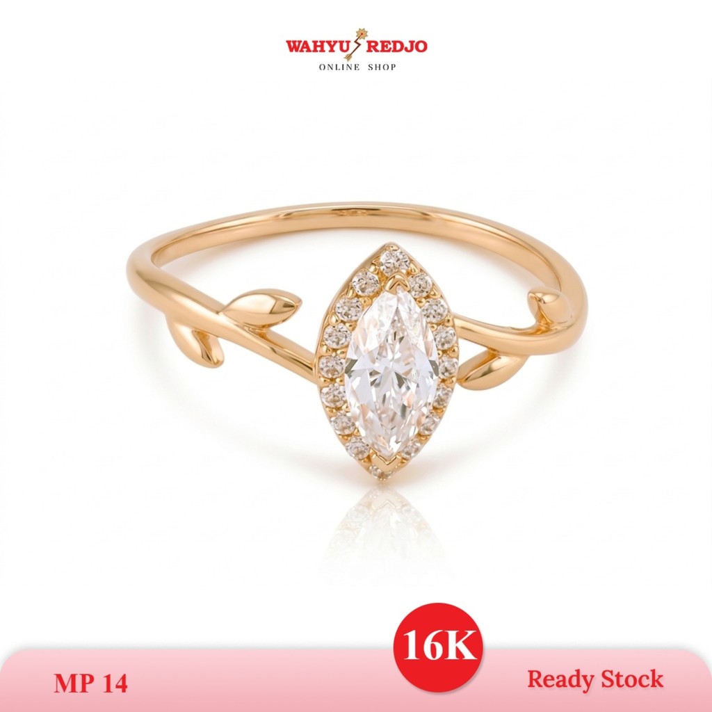 WAHYU REDJO - CINCIN EMAS 16K MODEL DAUN MATA ELEGAN & DAILYWEAR (PMR)
