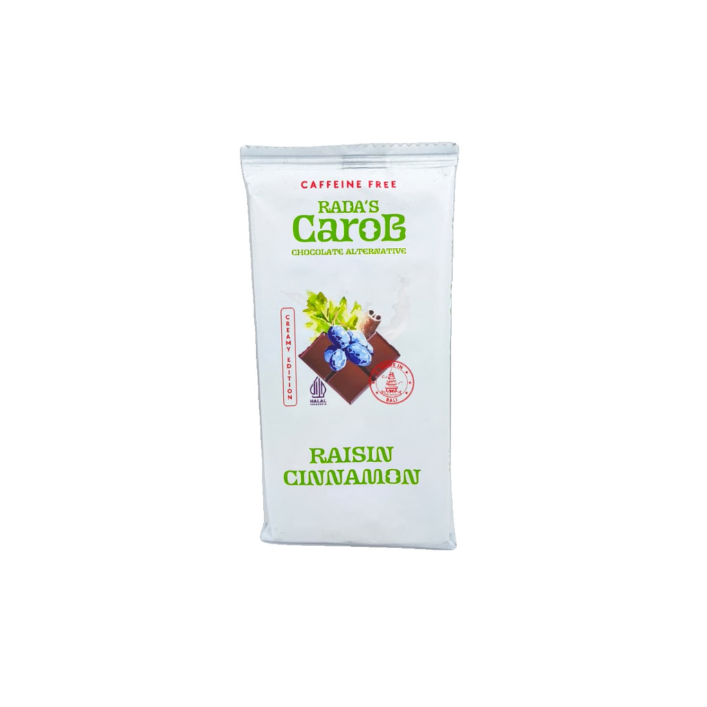 Rada's Carob Chocolate Alternative Raisin Cinnamon 50Gr Radas Carob Caffeine Free Creamy Edition .