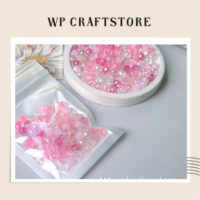 [WPC] (80 biji) MIX MANIK KRISTAL BAKPAU 6 mm WP CRAFT STORE