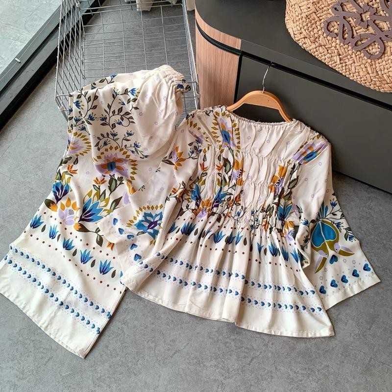 JUWITA SET SMOKE RAYON MOTIF DRESS REMPEL