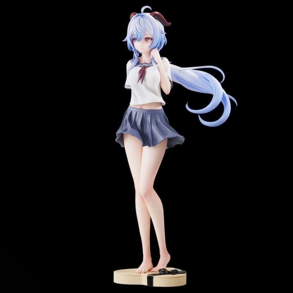 25cm Genshin Impact Figure Ganyu Figure School Uniform Ganyu Figurine Beautiful Girl Gk Statue Model