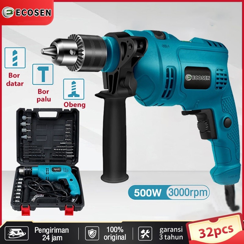 TOKOAKSA Mesin Bor Listrik Bolak Balik 15MM Electric Drill Bor Beton Bor Tembok Alat Bor Bor Obeng B