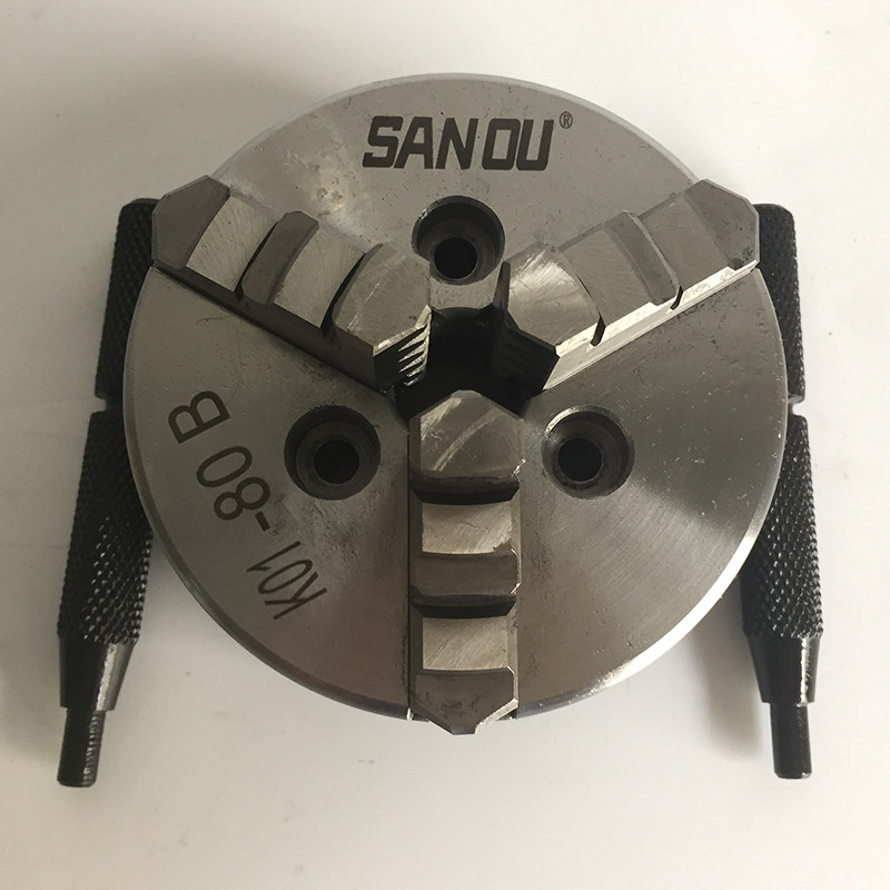 Mini Wood Lathe Chuck 80mm SANOU Brand 3 Jaw Lathe Chuck K01-80B Self-Centering Type Mini Chuck Lath