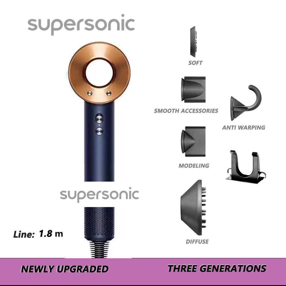 New Upgrade Super Hair Dryer 1700W Leafless Noise Reduction Constant Temperature Hair Negative Ion S
