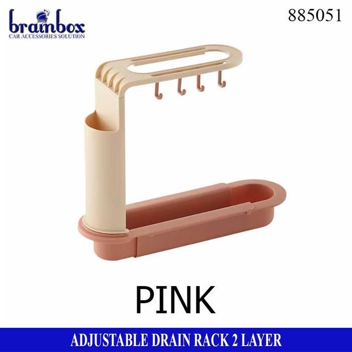 Rak Gantungan Wastafel Cuci Piring Tempat Spon Sabun Sikat Lap Cucian - Pink