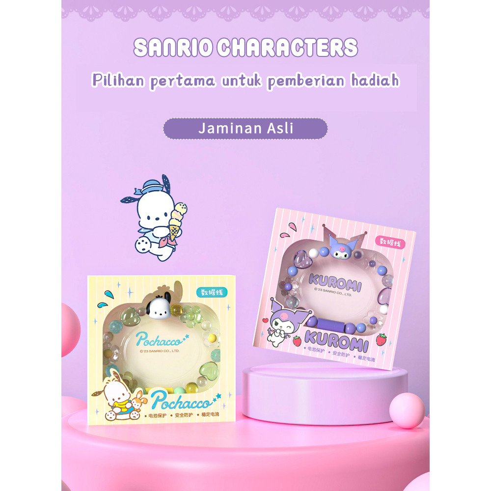 Kabel Pengisi Daya Iphone Type-C/Gelang Pasangan Sanrio Kuromi Pochacco/Kabel Pengisi Daya/Gelang Po