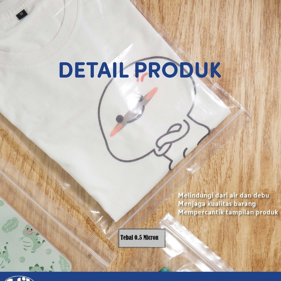 Promo Plastik Baju Klip Bening Ziplock Transparan [ 50 Lembar ] - Plastik Packing Olshop Fashion Sep