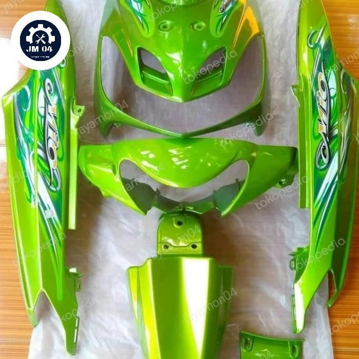 Cover body full halus motor yamaha mio smile+striping tahun 2010 warna hijau