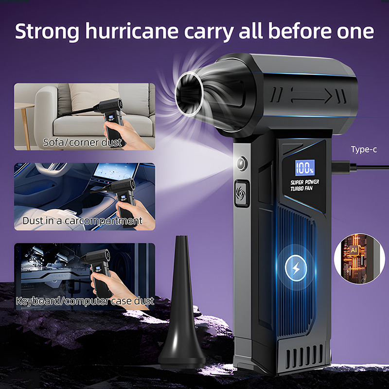 JBS 130000RPM Brushless Air Blower: Turbo Jet Blower/Vacuum for PC/Keyboard/Car/Home Cleaning