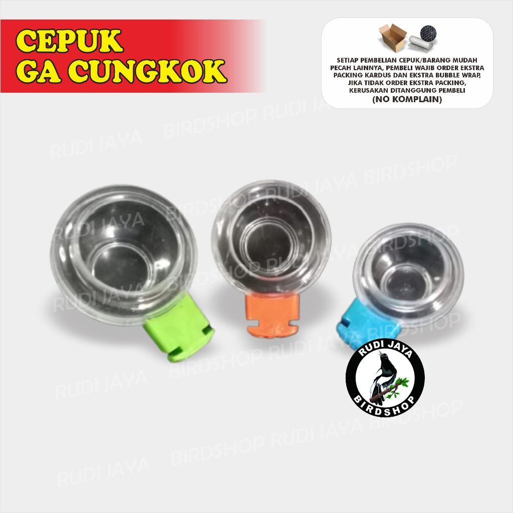 SEDIA CEPUK GA CUNGKOK 1 PCS ANTI TUMPAH WADAH PAKAN MAKANAN MINUM BURUNG MURAI KACER ANIS PLECI