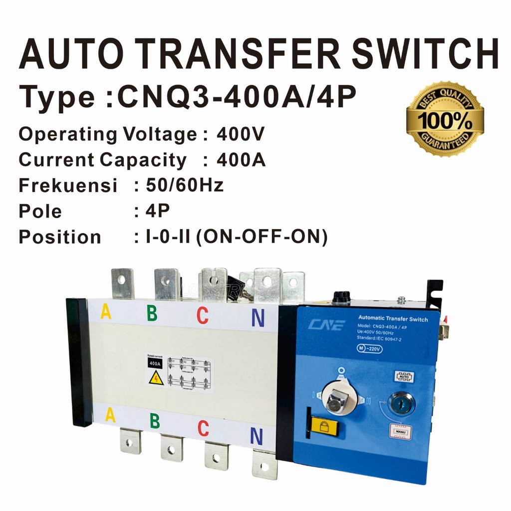 Auto Transfer Switch ATS 4P 400A/Motorized Ohm Saklar 400A