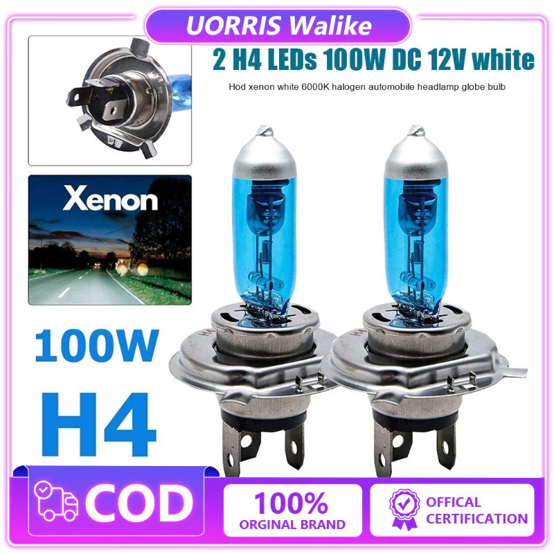 Lampu Depan Mobil LED Super Terang 2PCS Lampu Halogen H4 100w 12v 6000k Warna Putih Untuk Fog Lamp /