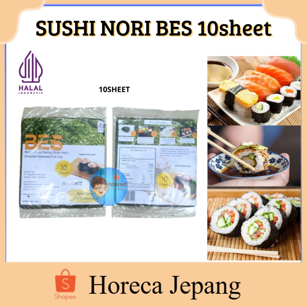 [HRC] Sushi Nori BES 10Sheet / Nori Sushi 10 Lembar / Rumput Laut Sushi / Nori Sheet Sushi / Seaweed