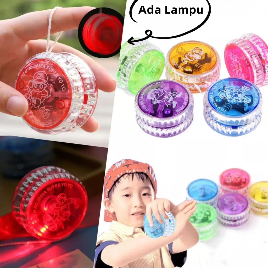 (GTT) Mainan Yoyo Lampu Led /Yoyo Karakter / Yoyo mainan anak / MAINAN ANAK YOYO LED DENGAN TALI & L