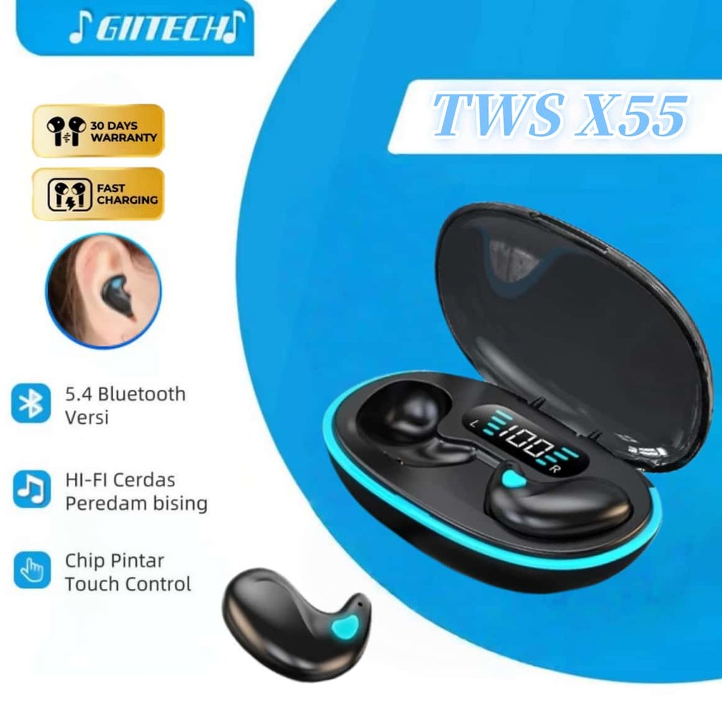 X55 TWS Sleeping Earbuds Wireless Mini Headphones For Work Bluetooth Earphone Stereo Hidden Headsets