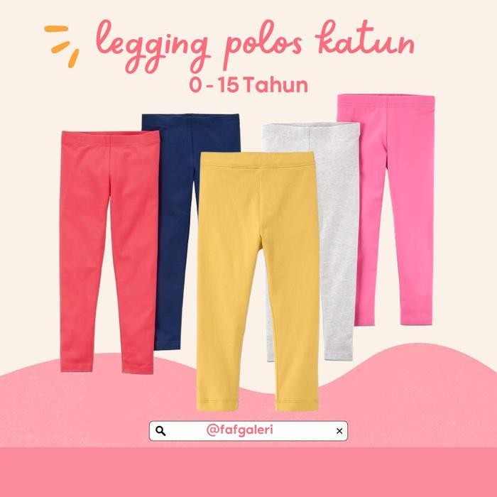 Legging Anak 4-7 Tahun Polos Spandek Cotton Premium Harga Grosir - Polos Terang, XS(0-12 Bln)