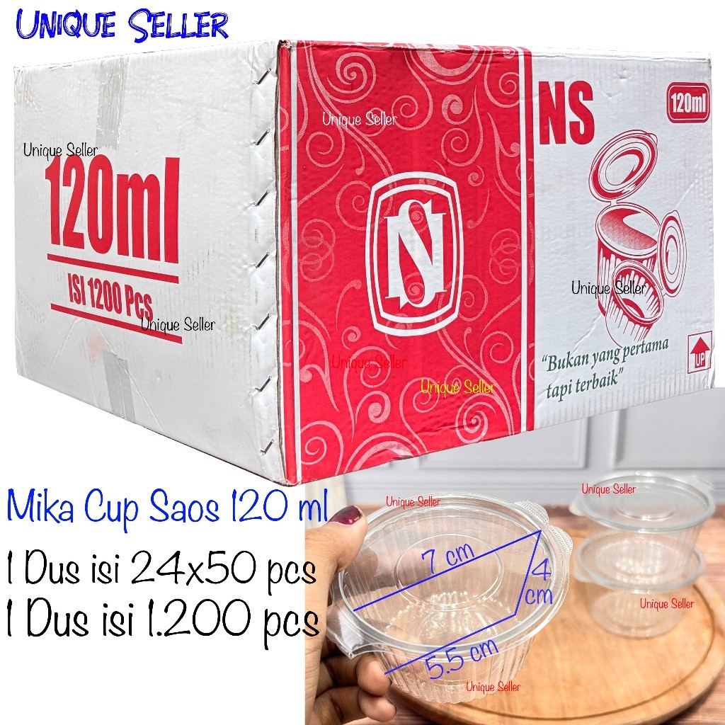 1 Dus Mika Cup Saos Sambal Mayo Bumbu 120ml isi 1.200 pcs NS / Mika Sauce Cup Wadah Kecap Tartar Tra