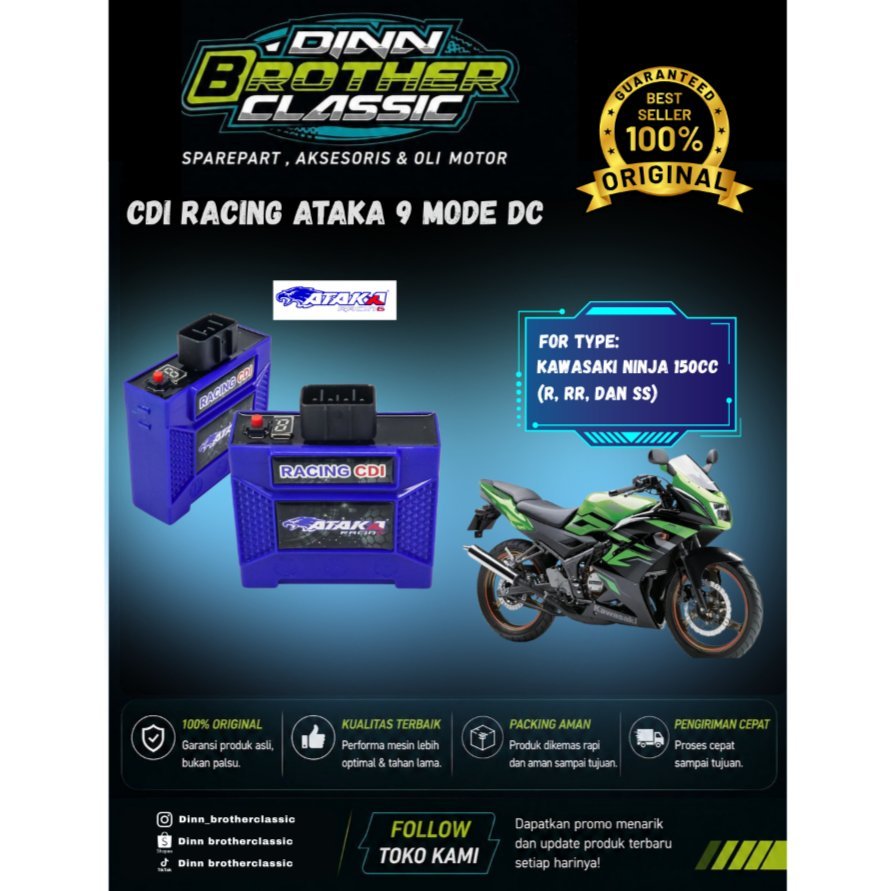 CDI RACING NINJA 2T 9 MODE DC CDI RACING NINJA R RR SS 9 MODE DC MERK ATAKA RACING