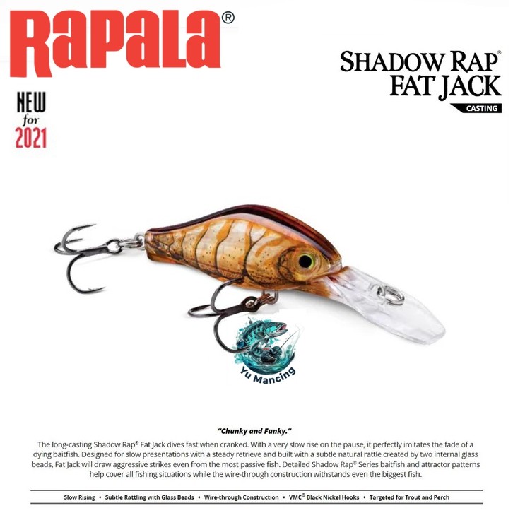 Lure Rapala Shadow Rap Fat Jack SDRFJ04 - Umpan Casting Crankbait