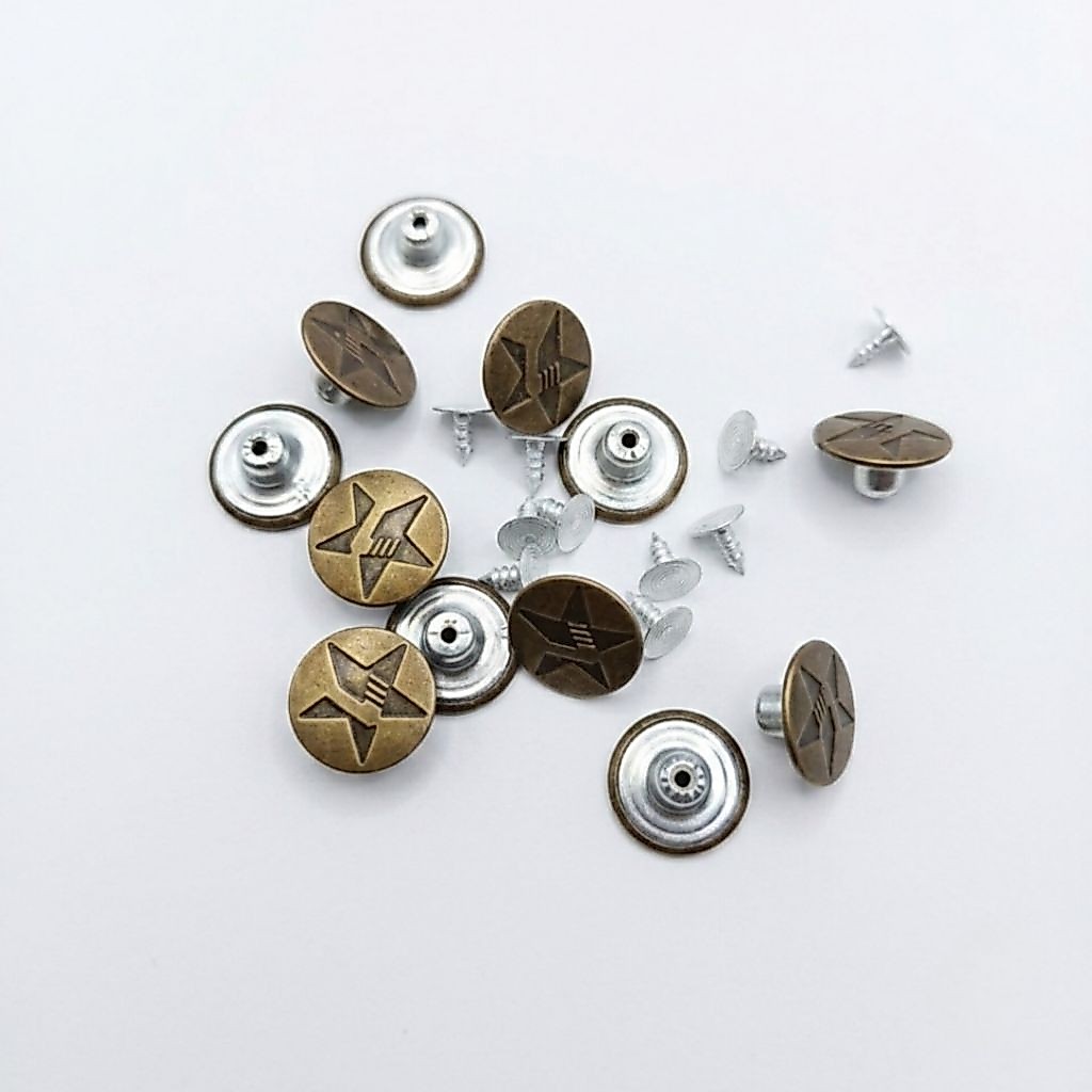 Kancing Jeans/Kancing Baju besi 17mm (12 set)