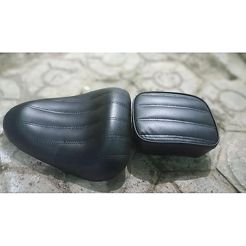 Original Jok Chopper Bobber Busa Biru Kulit Karbon