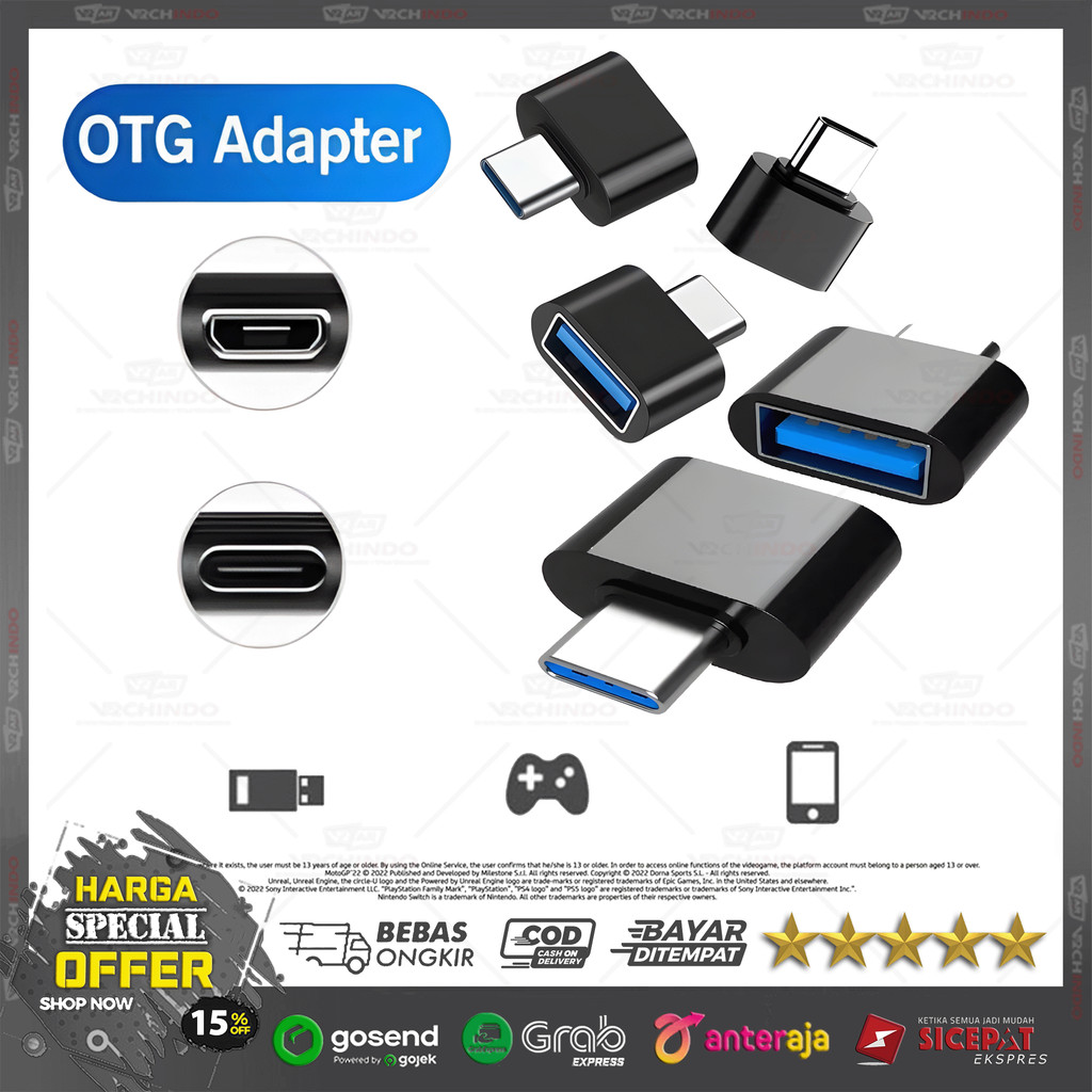 Adapter OTG Mini USB Type C V8 / OTG Converter Type C V8 | Android OTG Data Transfer Cepat & Stabil 
