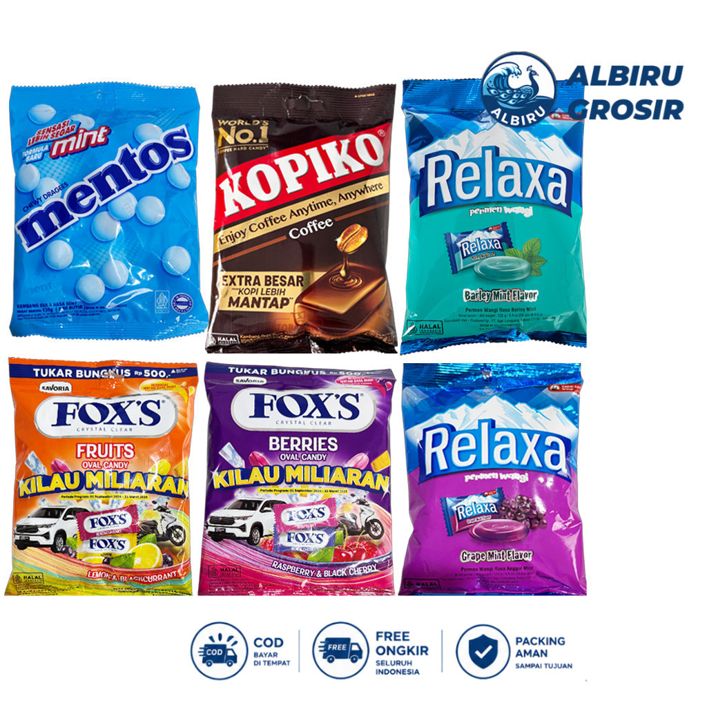 Permen Kopiko Mentos Fox'S Relaxa Mint Candy