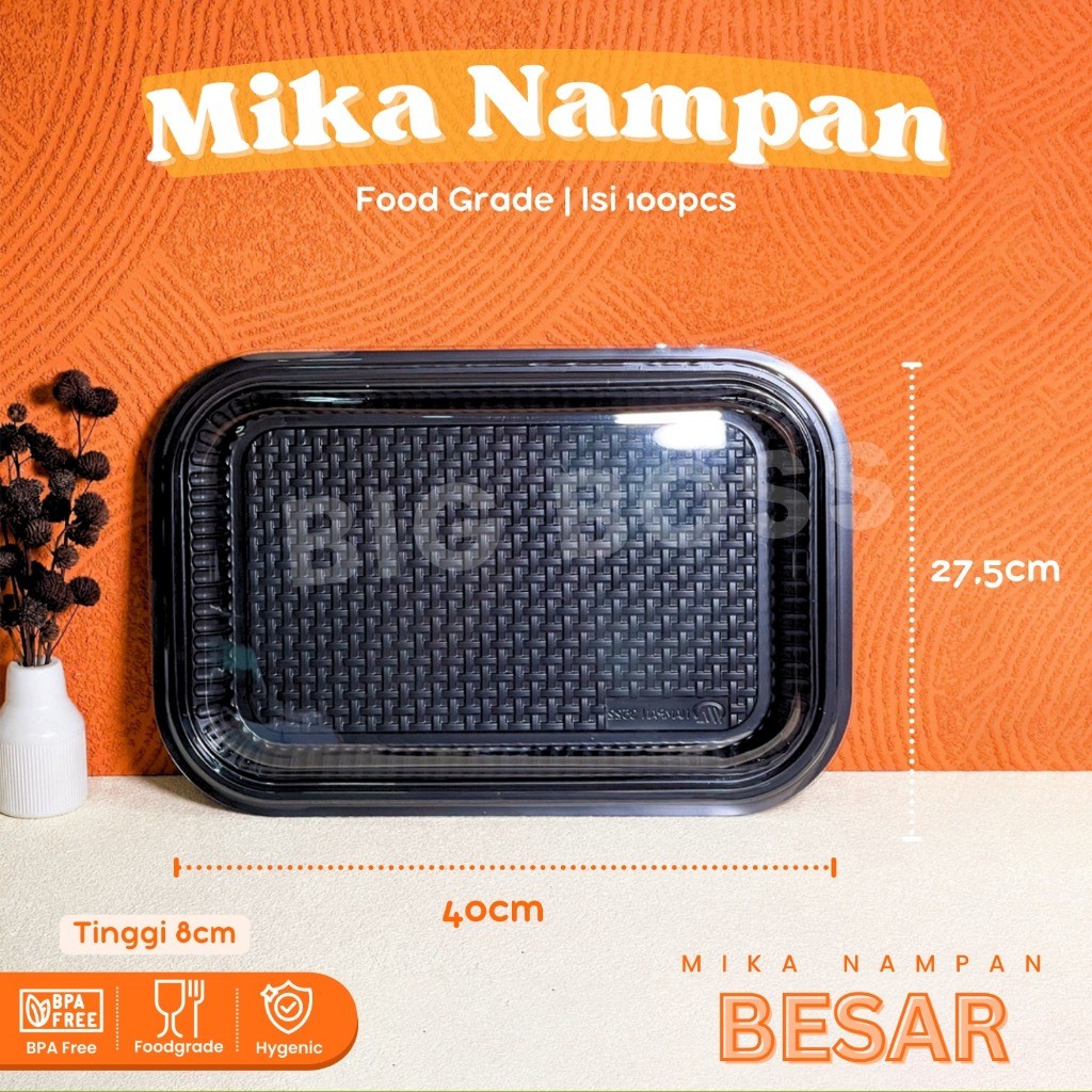 Terbaru [10PCS] Mika Tray Nampan Plastik Hantaran Kue Snack / Nampan Mika Plastik