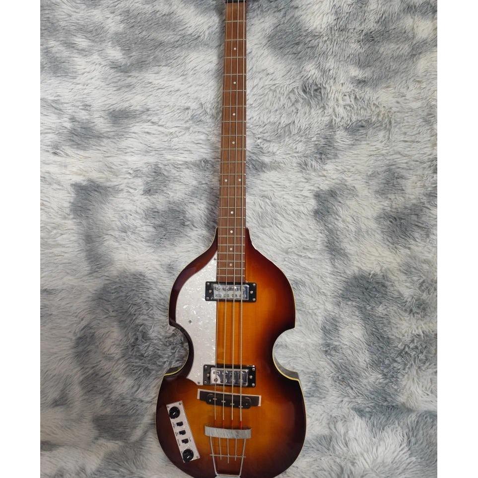 4 String Violin Electric Bass Guitar Sunburst Short Scale Hofner Style Beatle Bass Left Hand Electri