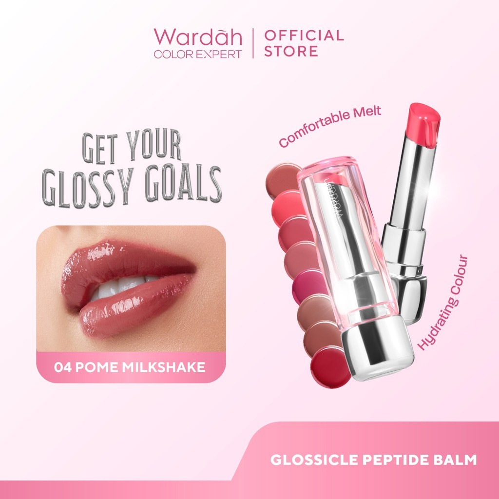 Wardah Glossicle Peptide Balm dengan Filter UV |     Lip Gloss, Lip Balm, Lip Balm Berwarna, Tampila
