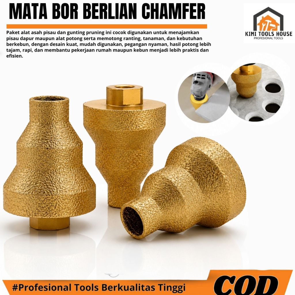 Mata CNC Router Diamond Chamfer Profil Batu Granit Marmer Nisan Kaca / Mata Profil Keramik Granit Bu