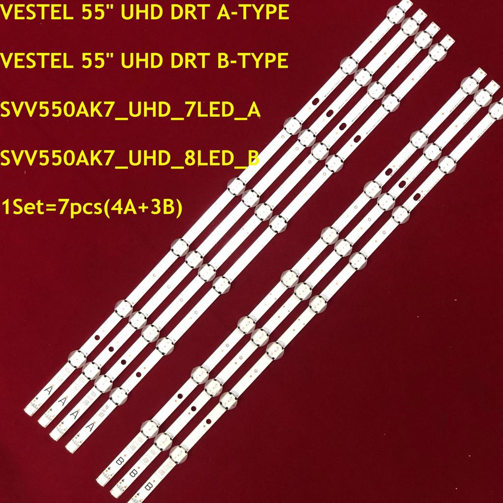 7PCS LED Strip 7/8 lamp For 17DLB55NER1-A B SVV550AK7 55HK15T74UA 55HK6T64U 55HFL2879T/12 55 TV P55U