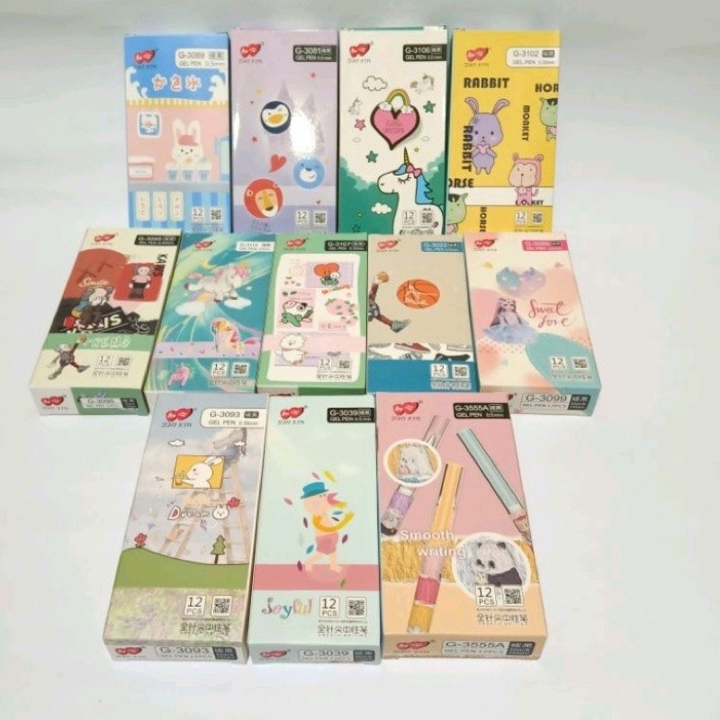 SELUSIN ( 12 PCS ) Pulpen Lovein Zhi Xin Gel Pen Lovein ZhiXin