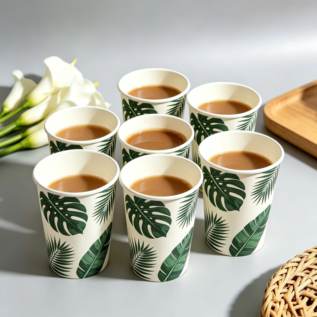 Gelas Kertas Custom Motif | Paper Cup Bergambar 8oz 12oz Single Wall  | Cup Kopi Panas Dingin Food G