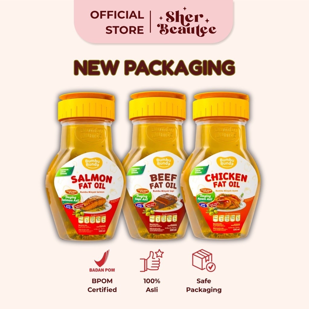 Bumbu Bunda Elia Fat Oil 100ml – Minyak MPASI Lemak Daging Asli Chicken/Beef/Salmon BB Booster No MS