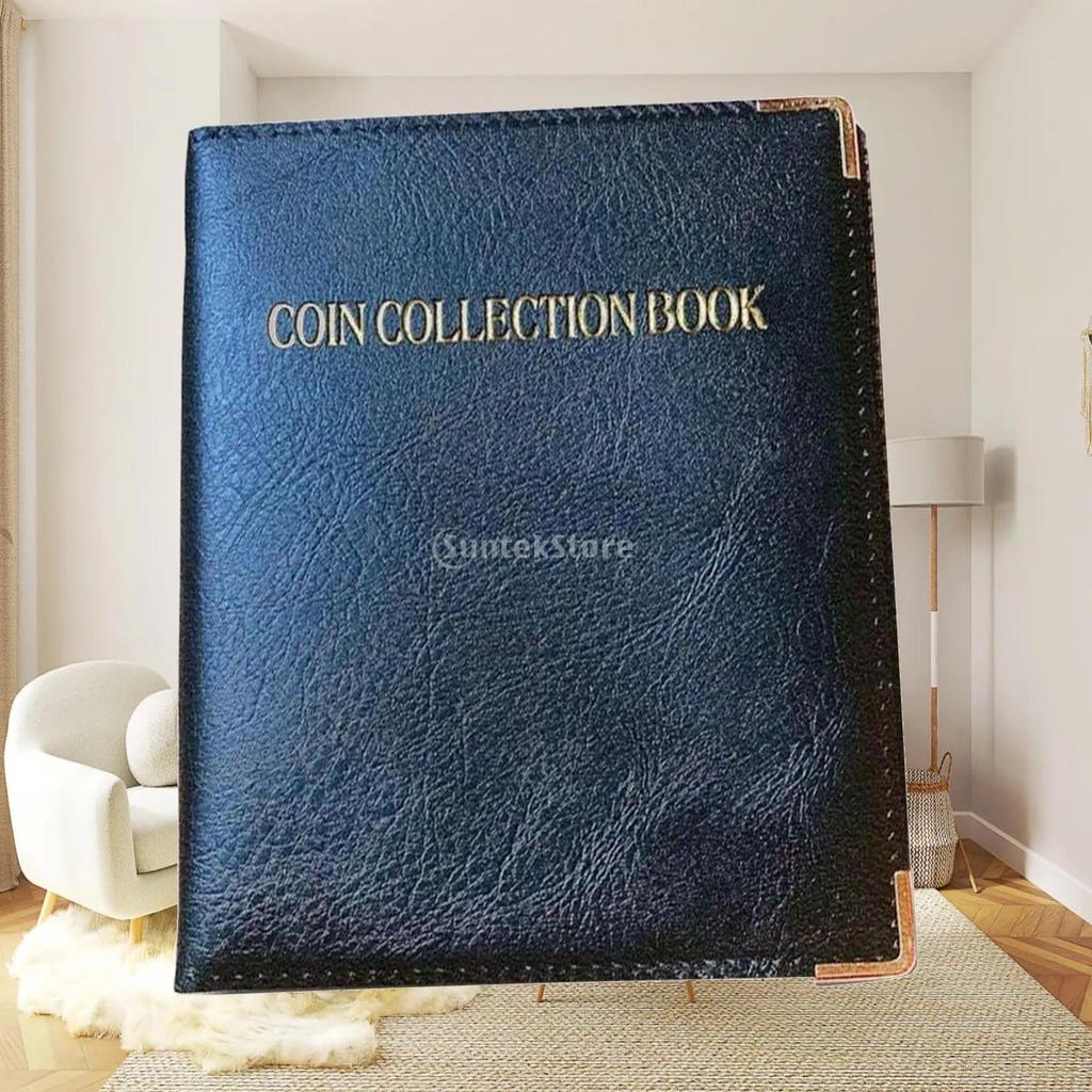 Coin Collection Book PU Leather Coin Storage Album for Dollar Quarter Stamp
