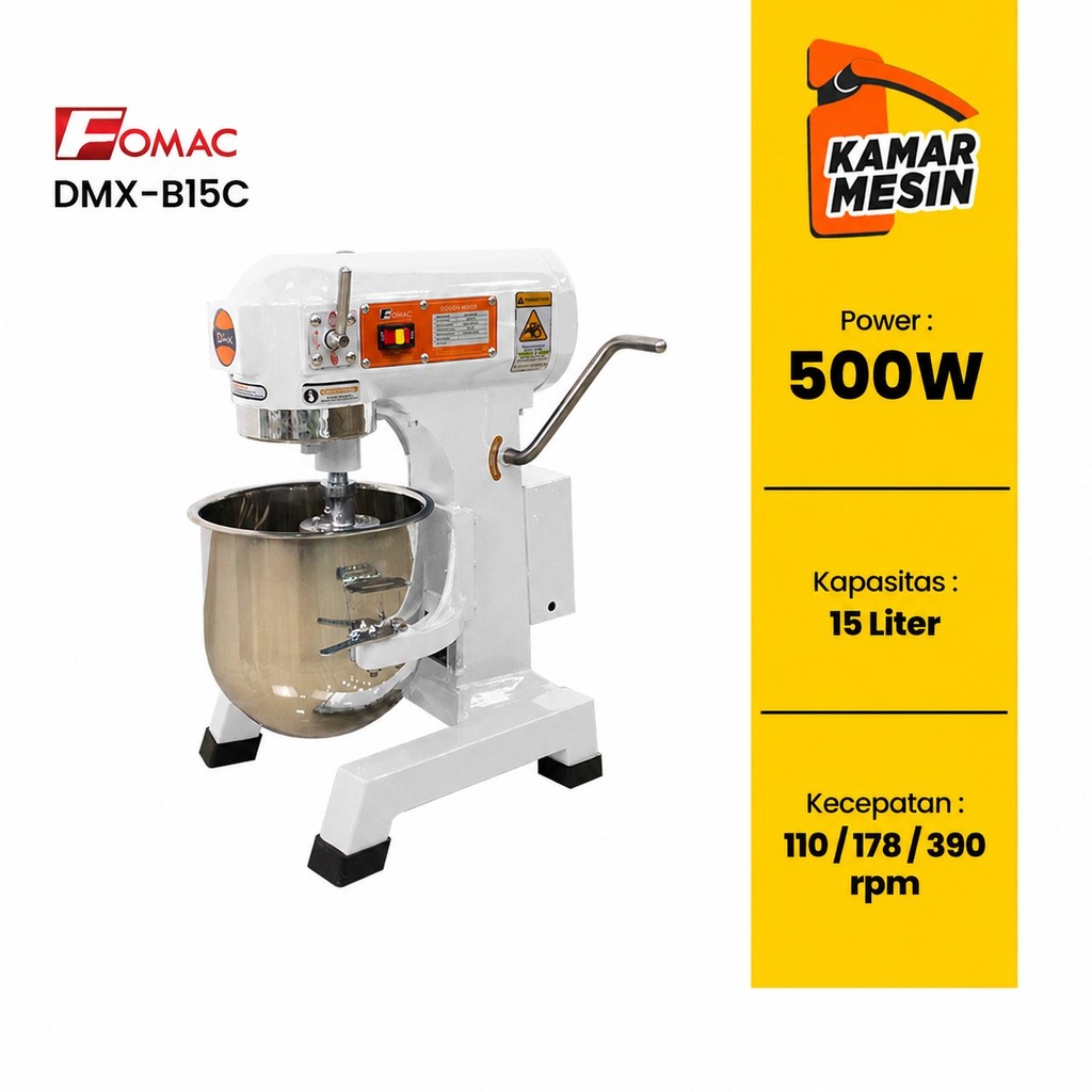 FOMAC Planetary Mixer 15 Liter Mixer Roti Mixer Berdiri 15 Liter DMX-B15C Variable Speed FOMAC