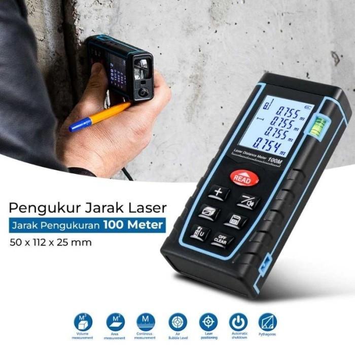 Meteran Laser 100M Laser Meter Pengukur Jarak Untuk Industri Meteran Laser 100M