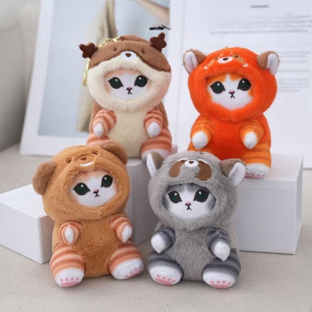 WLD Gantungan Kunci Boneka Kucing Kupluk Jumbo Aksesoris Tas Imut/ Aksesories Untuk Motor Mobil Gant