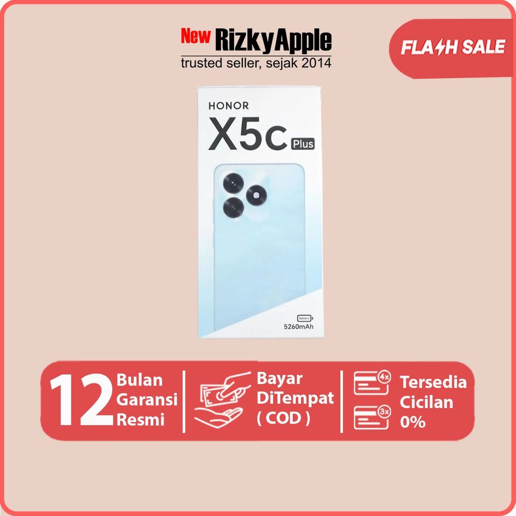 HONOR X5C Plus 128GB [ RAM 4GB ] Black Ocean Cyan Garansi Resmi HONOR Indonesia | Layar 120Hz | Kame
