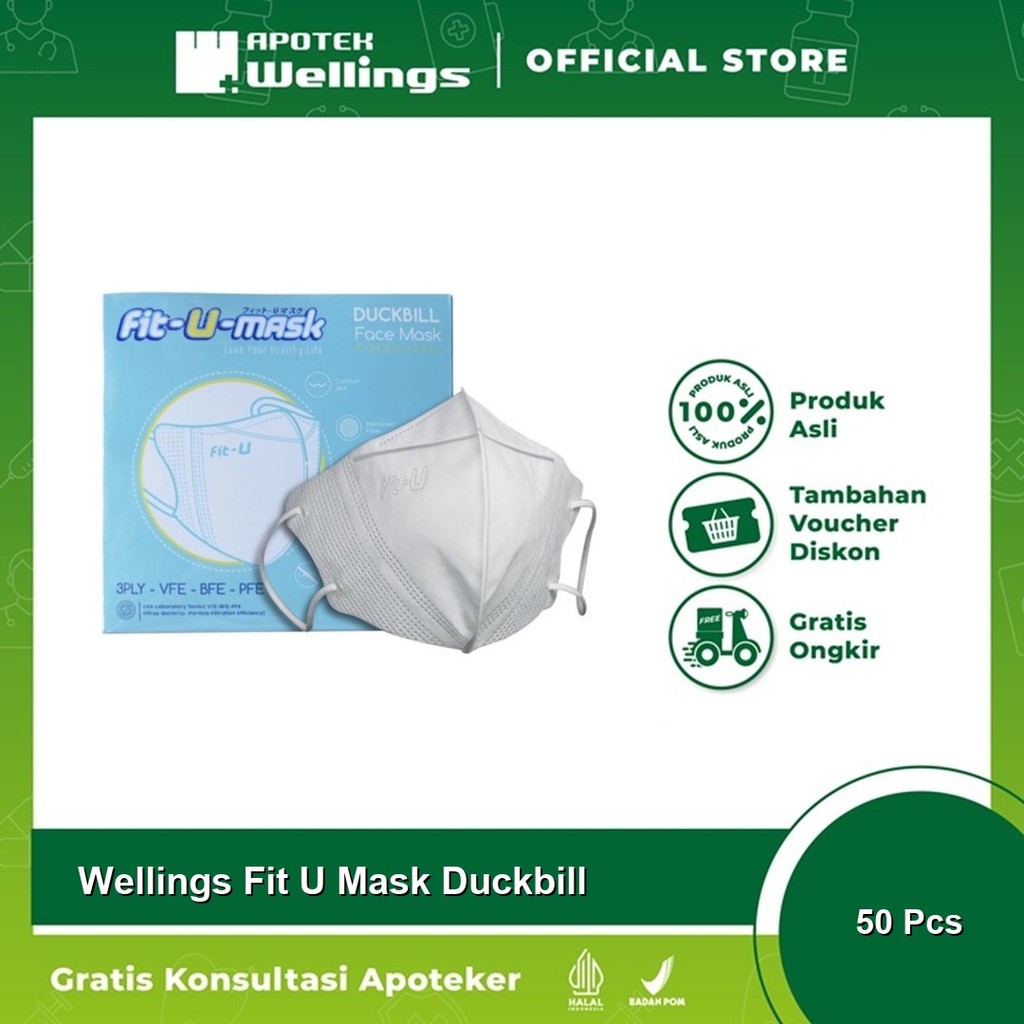 Wellings Fit U Mask Duckbill 50 Pcs