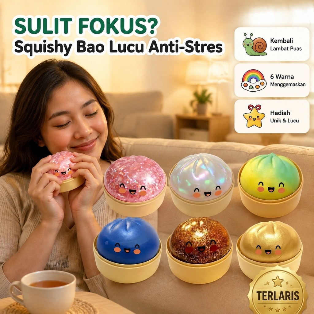 Kirim dalam 24 jam/Bakpao Squishy/Mainan Squishy/Boneka Squishy/Mainan Relaksasi/Mainan Anti Stres