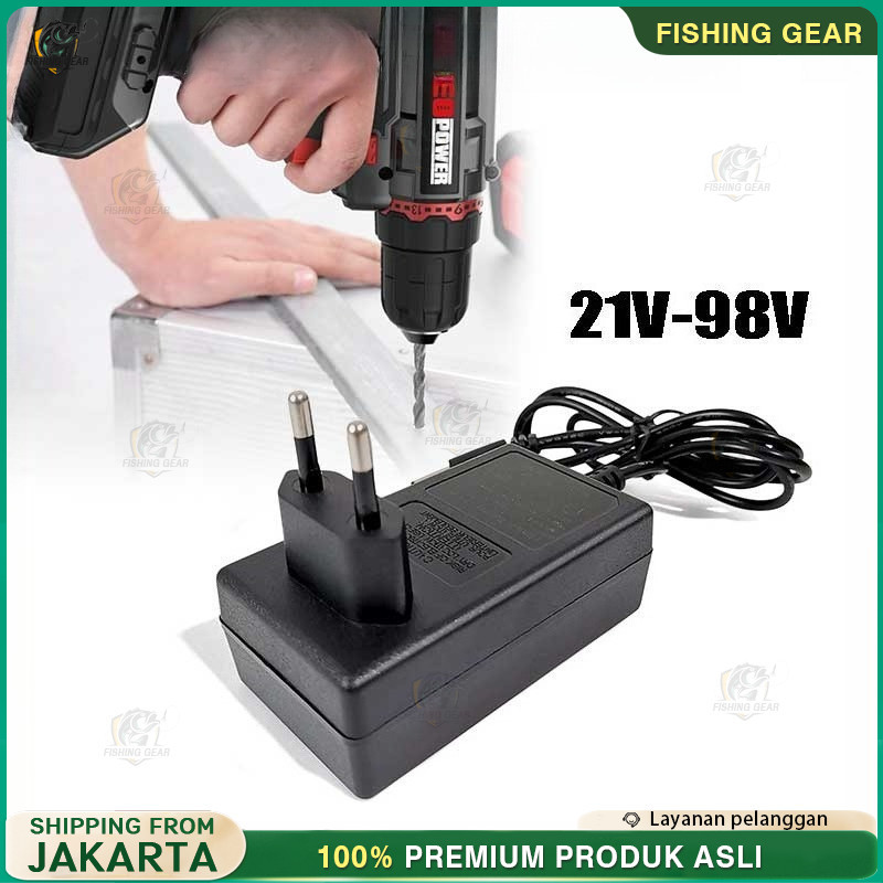 Charger Bor Batrai 21V Sampai 98V Untuk Semua Bor Cordless - 21V - 98V