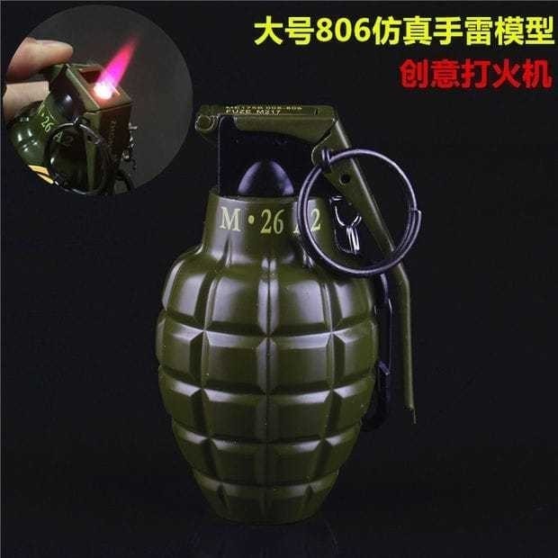 Vapa Zipp. . .Korek Api Unik Model Smoke Grenade M18 Black, Korek Gas Granat Asap, Korek Api granat 