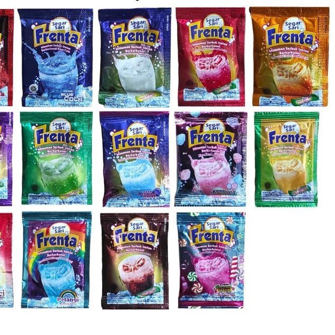 Frenta semua Varian 1 Renceng - 10pcs Segar sari susu soda serbuk bubuk aneka rasa minuman dingin Te