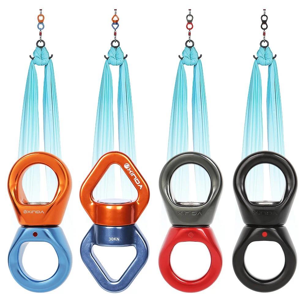 Xinda 30KN Climbing Carabiner 8-Shaped Connecting Rotating Ring Rope Swivel Universal Wheel Fixed Cl