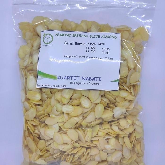 500gr Almond Sliced / Almond Irisan Mentah/ Raw - Mentah
