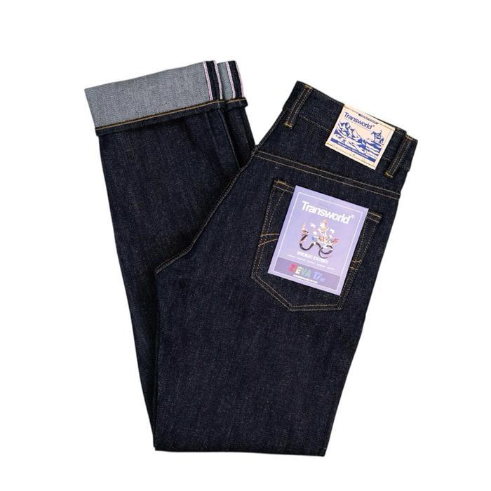 Transworld Celana Denim Selvedge 17 Oz Accent Zieva Deep Indigo - Denim Zieva, 27