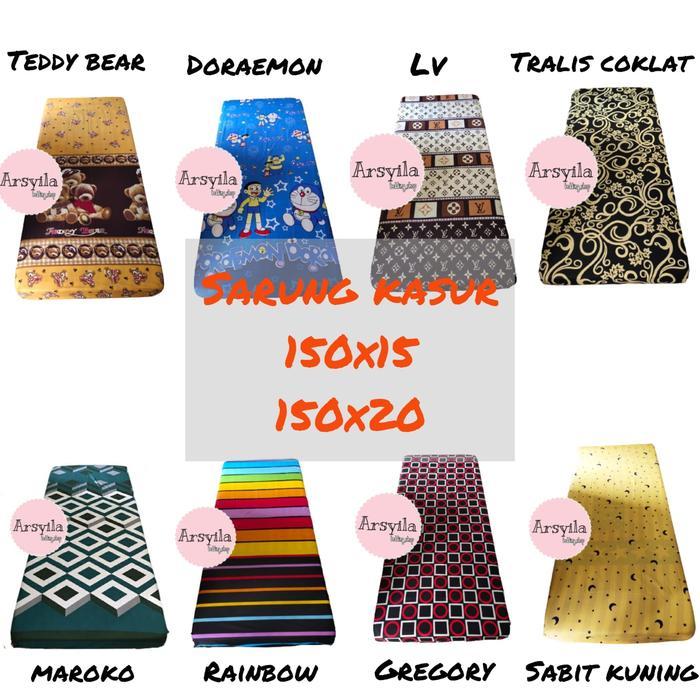 Sarung kasur busa resleting 150x200x15/ 150x200x20 - polos gold, 150x200x15